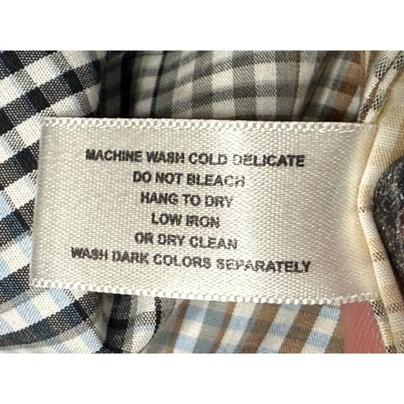 Cutter & Buck Check Dress Shirt Button Down Tan White Gold 2XLT 100% Cotton - Picture 11 of 14